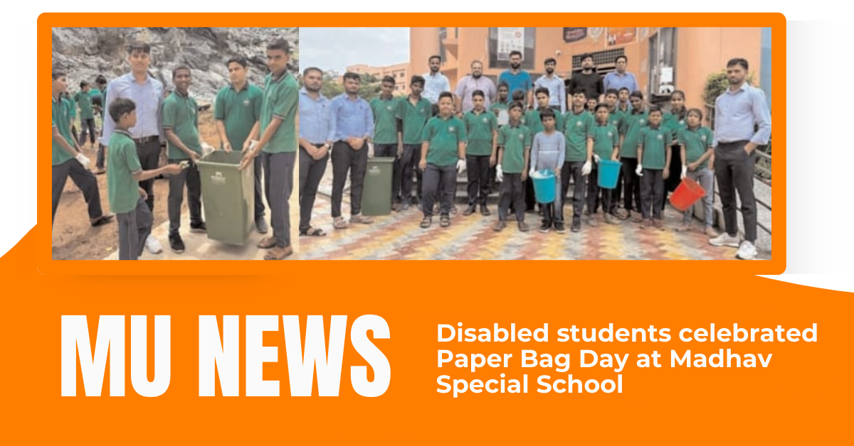 Disabled students celebrated Paper Bag Day at Madhav Special School
